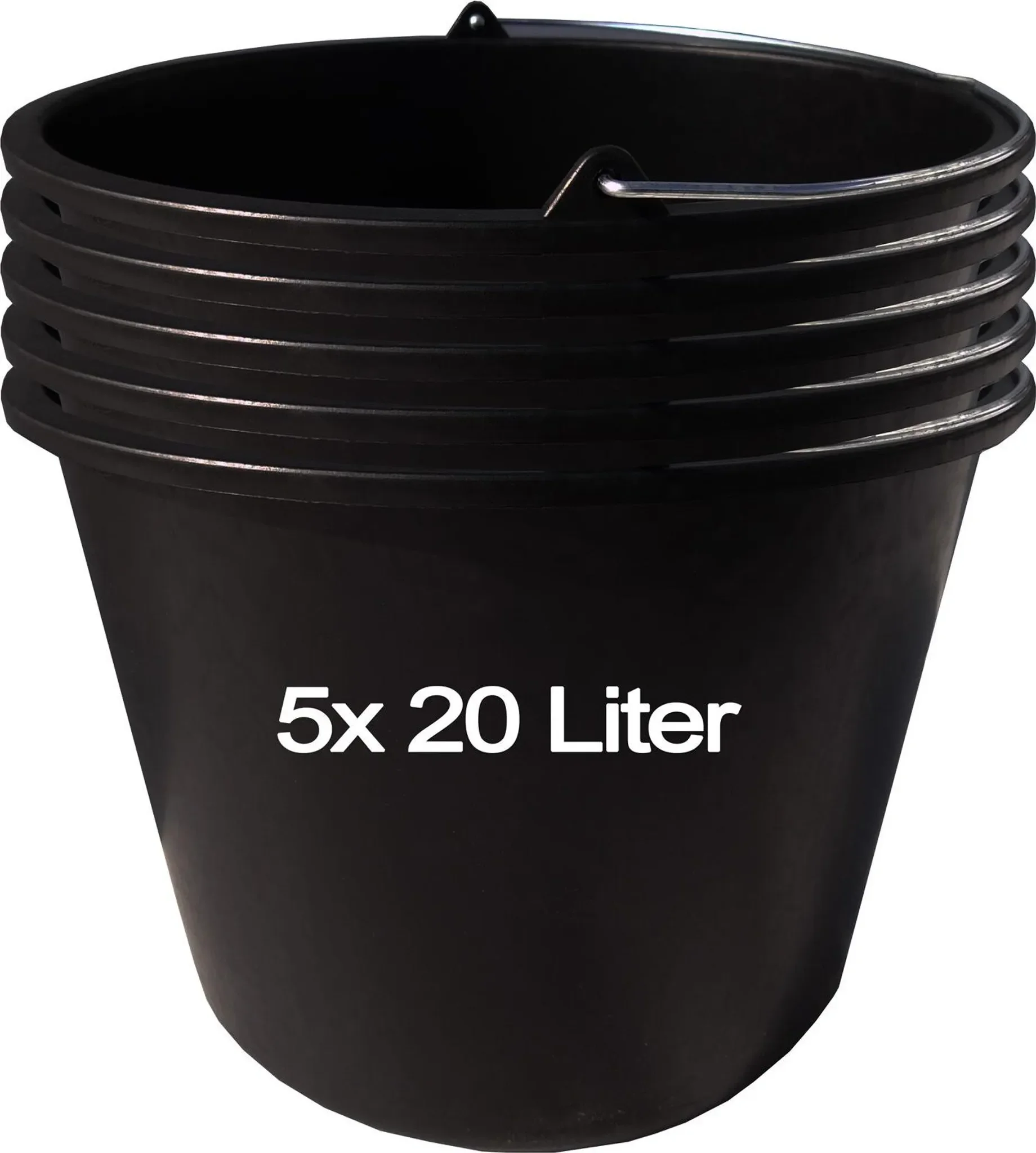 Baueimer 20 l – aus Recycling-Kunststoff, schwarz